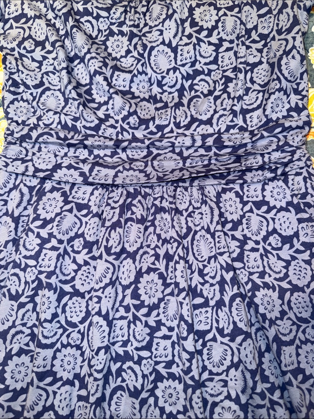 Boden Long-Sleeve Navy and Periwinkle Floral Jersey Dress - Picture 8 of 11